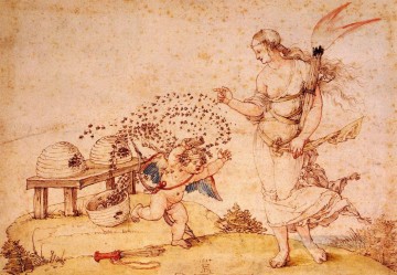 Cupido el ladrón de miel Alberto Durero Pinturas al óleo